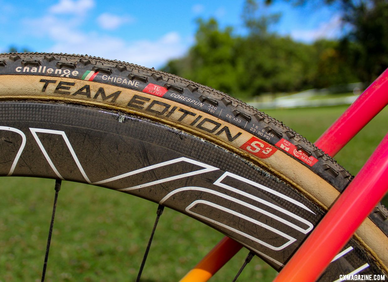 Maghalie Rochette rolled on custom CLX 50 wheels by Roval that paired the company's rim brake tubular rim with disc brake hubs. Rochester Cyclocross-winning S-Works Crux. © Z. Schuster / Cyclocross Magazine