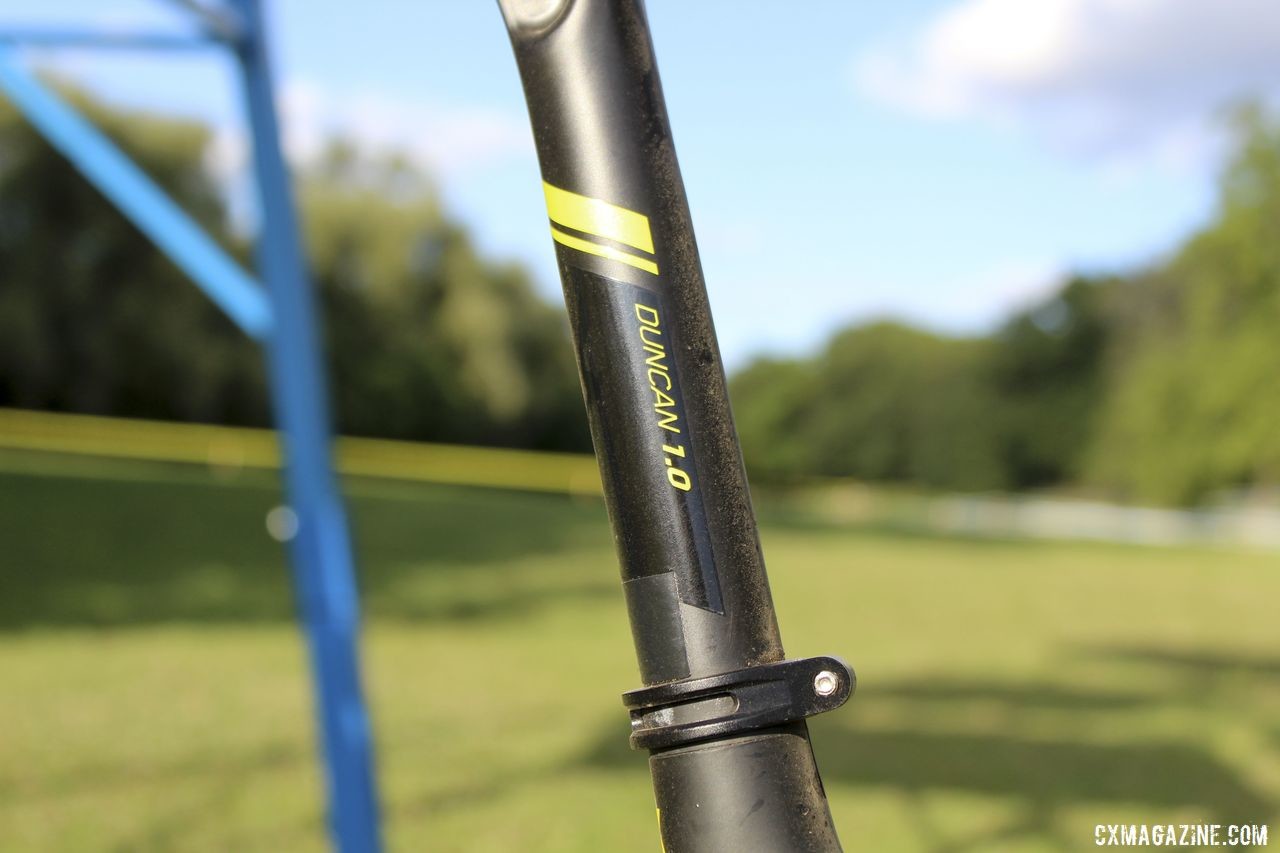 Baestaens used a Syncros Duncan 1.0 seatpost to hold his saddle. Vincent Baestaens Rochester Day 1 Winning Scott Addict CX. © Z. Schuster / Cyclocross Magazine