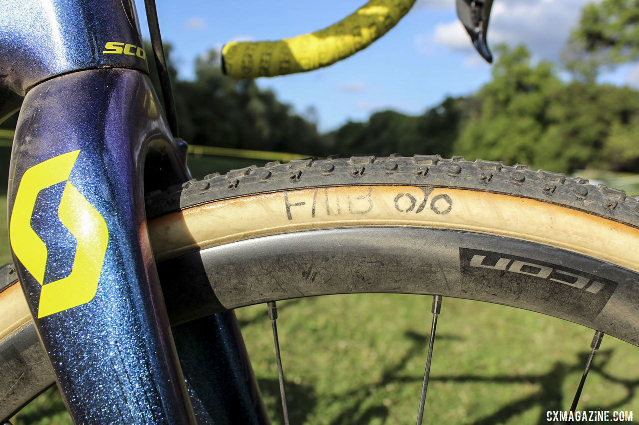 Baestaens ran FMB Slalom tubulars. Vincent Baestaens Rochester Day 1 Winning Scott Addict CX. © Z. Schuster / Cyclocross Magazine