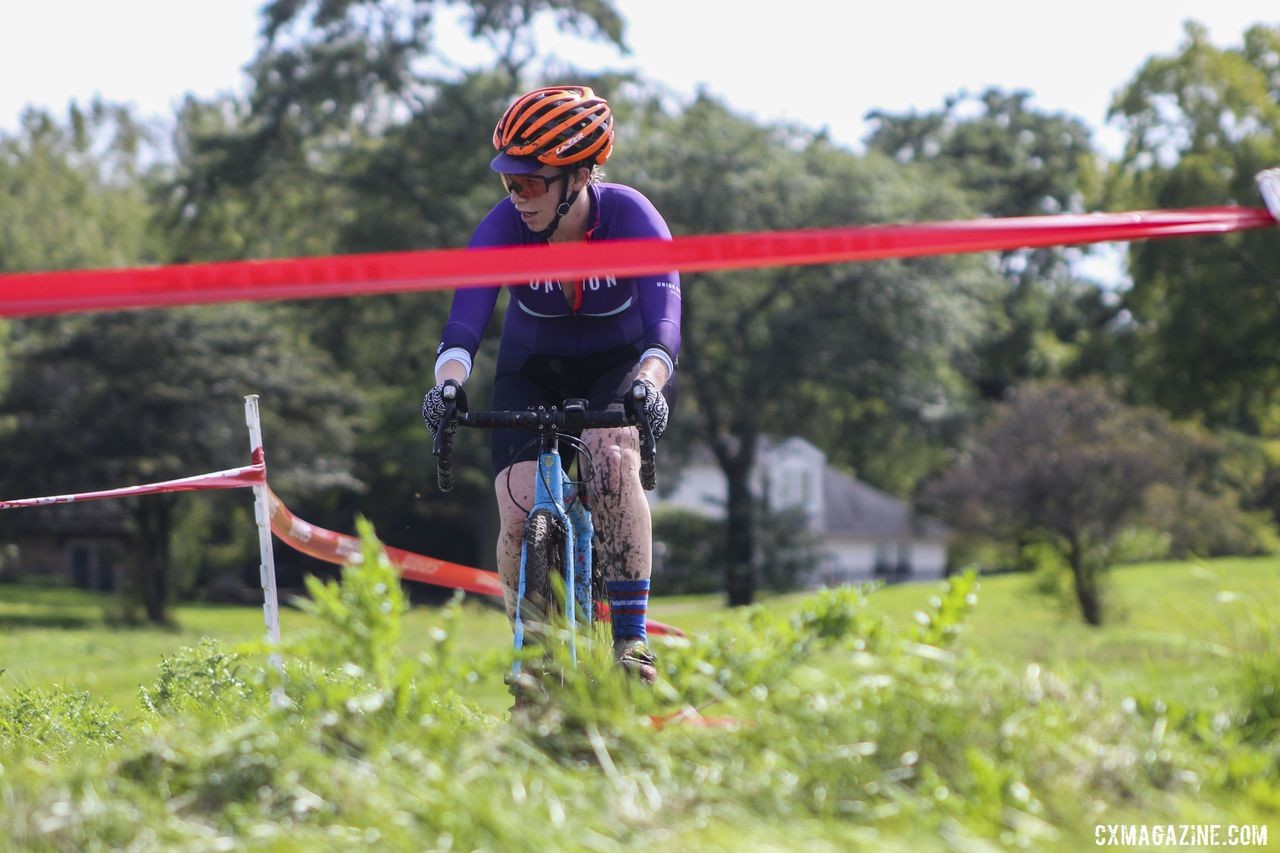 A rider reacts to yet another pit of mud to ride through. 2019 CCC Hopkins Park CX at Indian Lakes. © Z. Schuster / Cyclocross Magazine