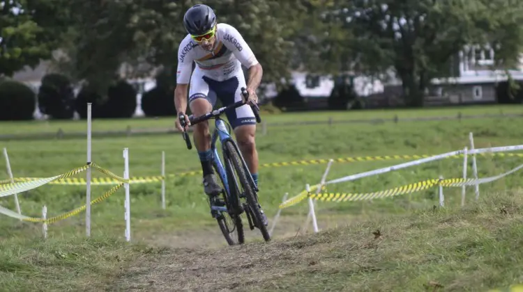 Tim Strelecki raced to an early solo lead. 2019 CCC Hopkins Park CX at Indian Lakes. © Z. Schuster / Cyclocross Magazine