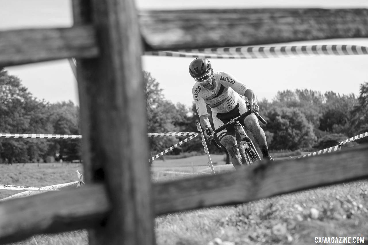 Tim Strelecki was at the front, then he dropped back, then he finished 4th. 2019 CCC Hopkins Park CX at Indian Lakes. © Z. Schuster / Cyclocross Magazine