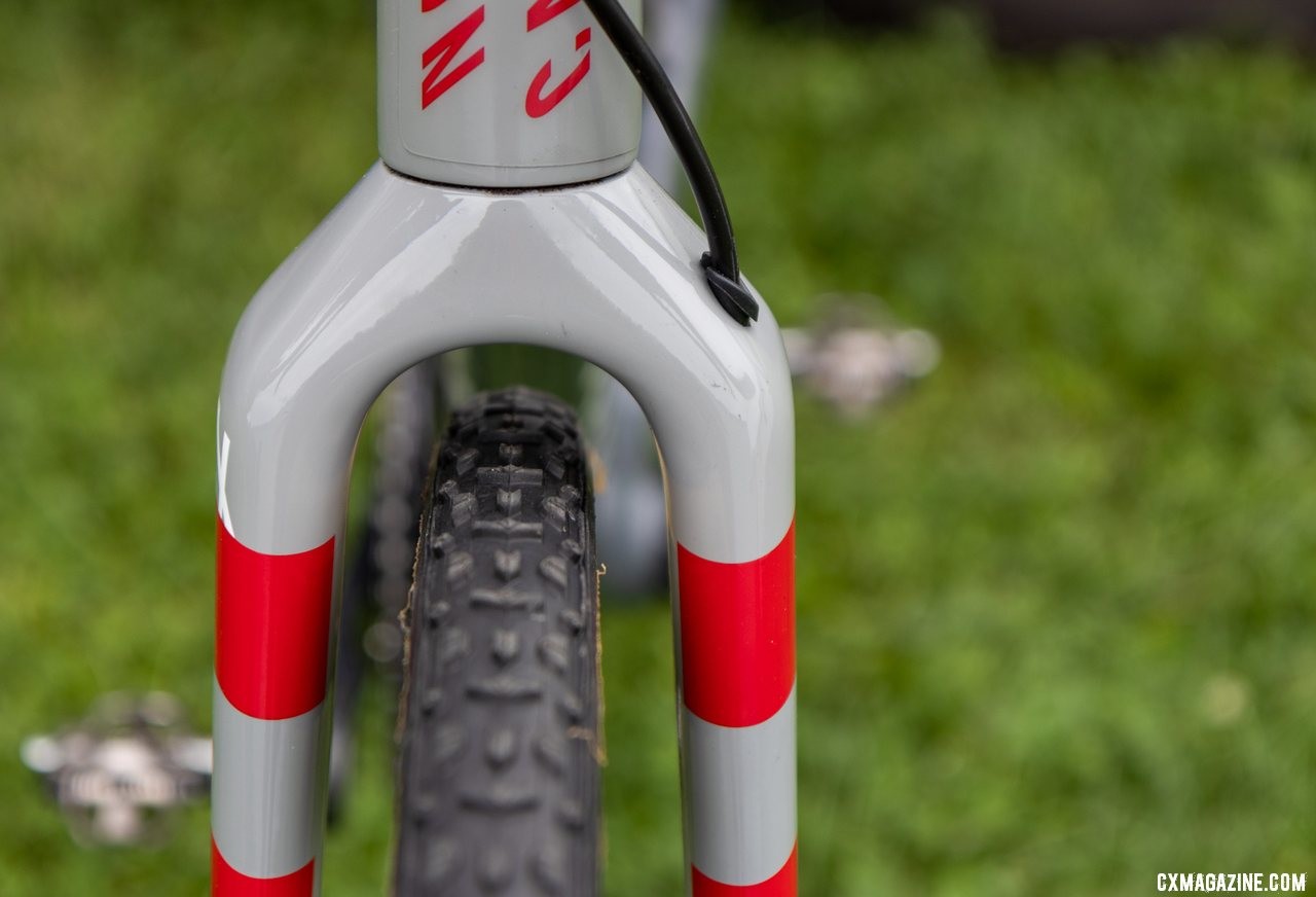 The Inflite has plenty of space in its fork for mud. Tom Meeusen's Canyon Inflight CF SLX. © A. Yee / Cyclocross Magazine