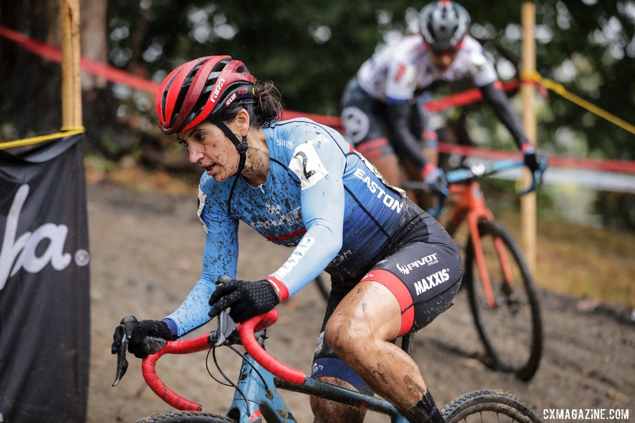 Courtenay McFadden leads Becca Fahringer early in Sunday's race. 2019 DCCX Day 2. © Bruce Buckley
