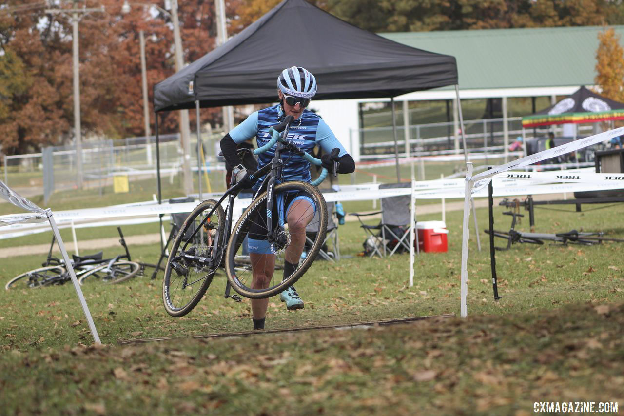 Feldy Poof did not go sendy on the coffins. 2019 Cross Fire Halloween Race, Wisconsin. © Z. Schuster / Cyclocross Magazine