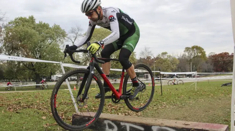 Once he got a lead, Corey Stelljes held it to the finish. 2019 Cross Fire Halloween Race, Wisconsin. © Z. Schuster / Cyclocross Magazine