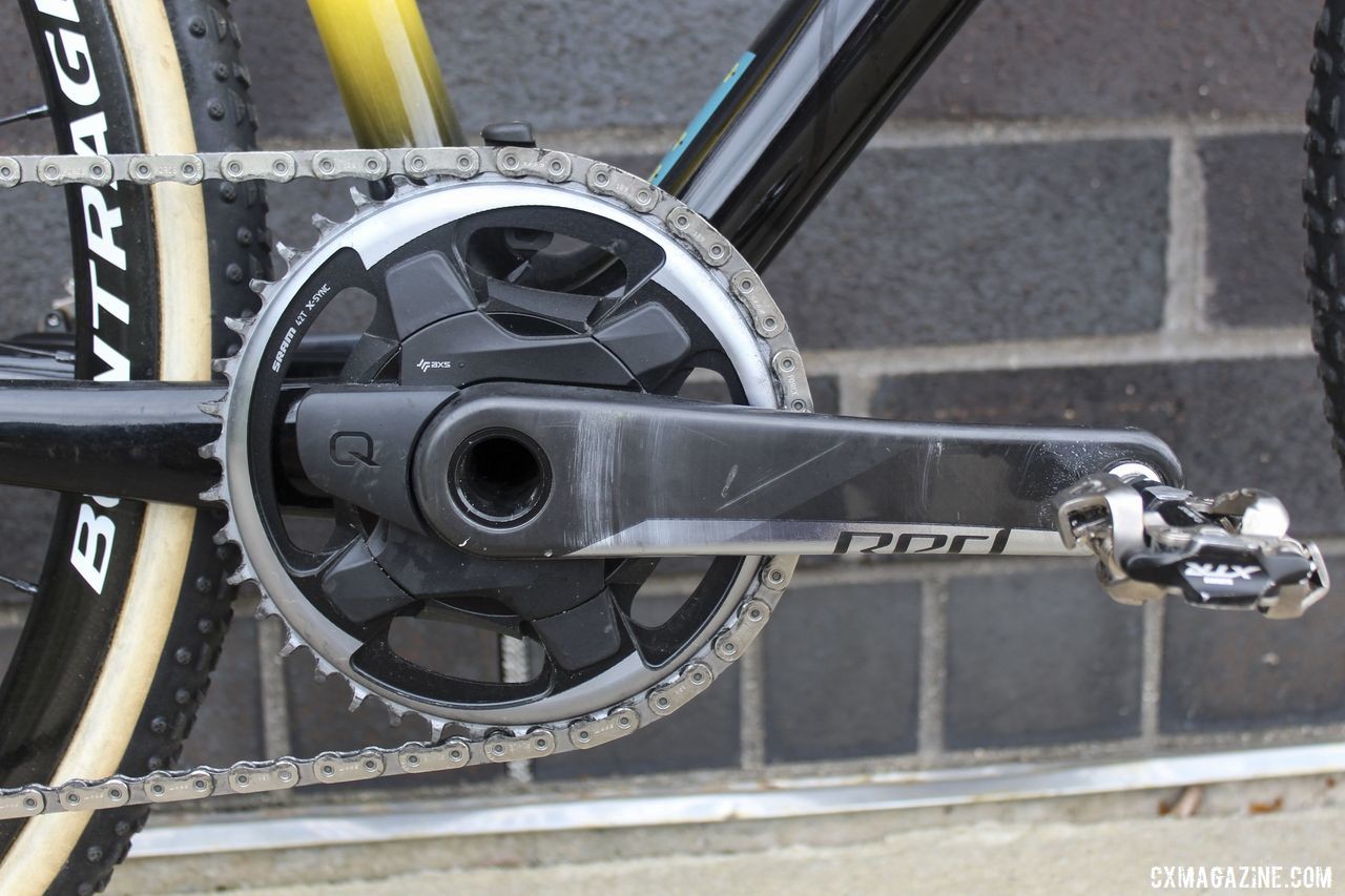 Nys ran a SRAM Red 1 AXS Power Meter crankset, which is a switch from Shimano for the team. Thibau Nys' 2019/20 Trek Boone. © Z. Schuster / Cyclocross Magazine