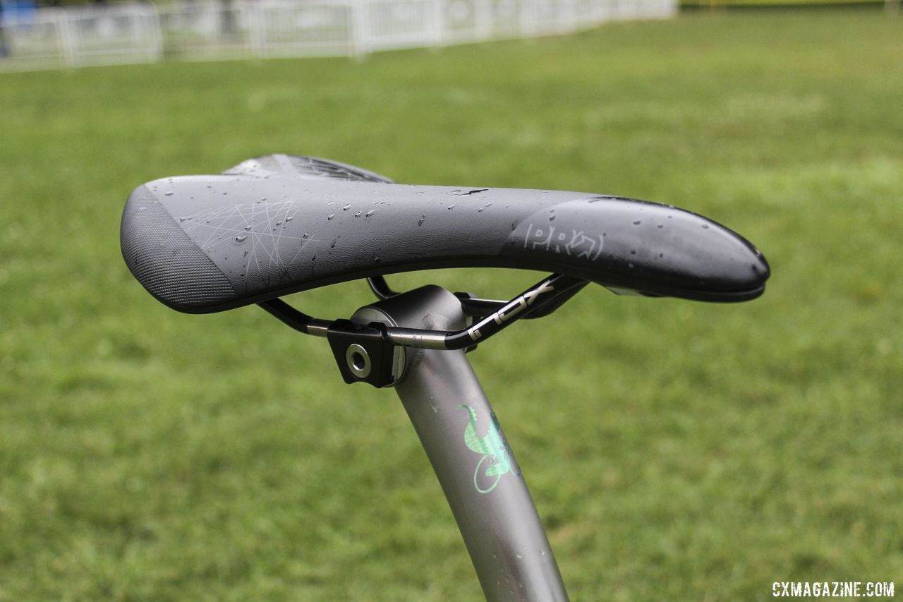 Fix ran a Pro saddle held by a Moots titanium seatpost. Brannan Fix's 2019/20 Moots Psychlo X RSL Cyclocross Bike. © Z. Schuster / Cyclocross Magazine