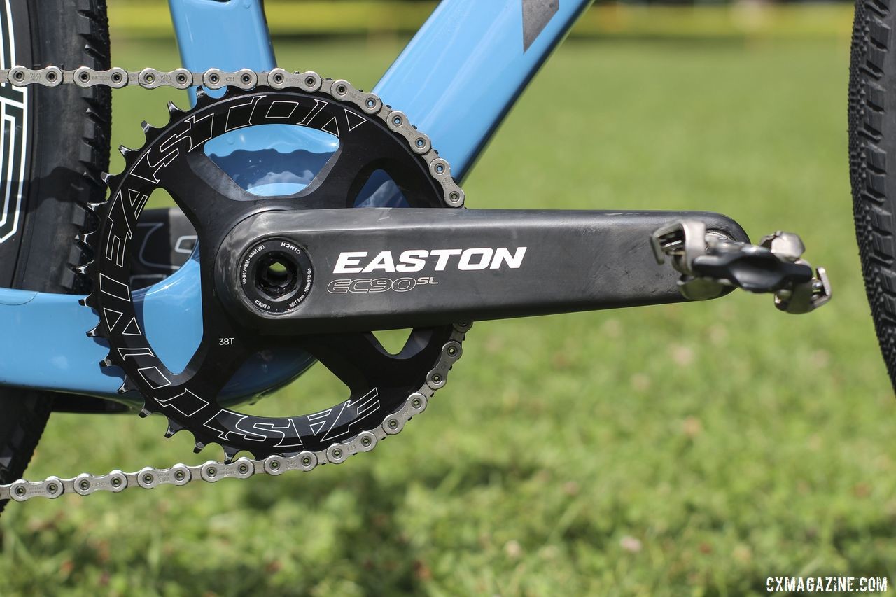Easton is a team sponsor, and McFadden ran an EC90 SL crank with a 38t chain ring at Rochester. Courtenay McFadden's Pivot Vault Cyclocross Bike. © Z. Schuster / Cyclocross Magazine