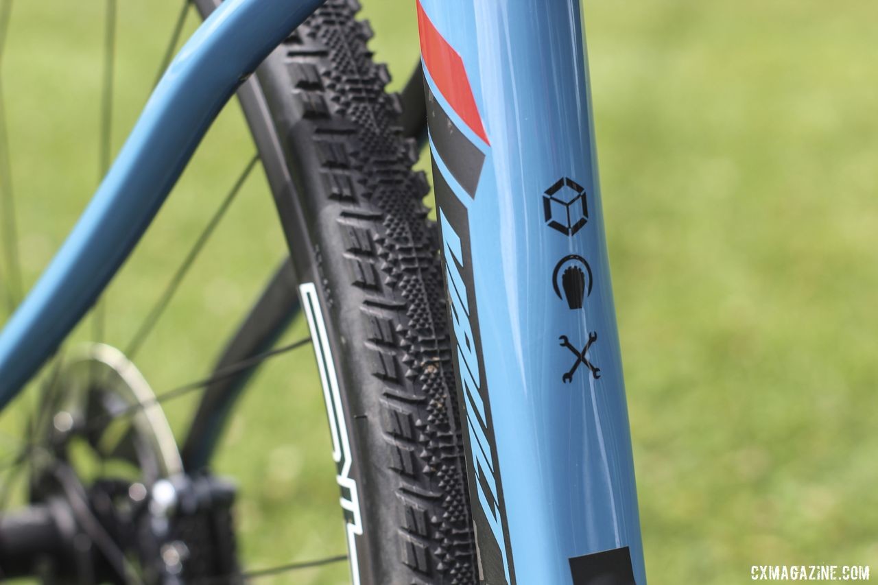 Some Vault artwork. Courtenay McFadden's Pivot Vault Cyclocross Bike. © Z. Schuster / Cyclocross Magazine