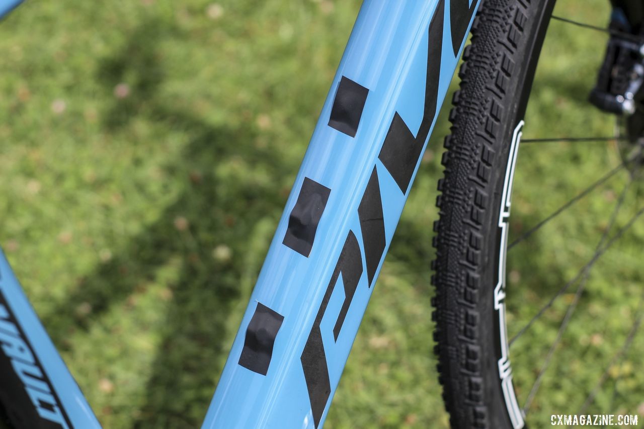 McFadden also covered up the bottle cage mounts at Rochester. Courtenay McFadden's Pivot Vault Cyclocross Bike. © Z. Schuster / Cyclocross Magazine