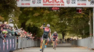 Kerry Werner sprints to a DCCX Day 1 win. photo: B. Buckley