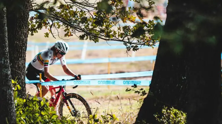 Maghalie Rochette kept the CX Fever raging on Day 1. 2019 FayetteCross, Fayetteville, Arkansas. © Kai Caddy