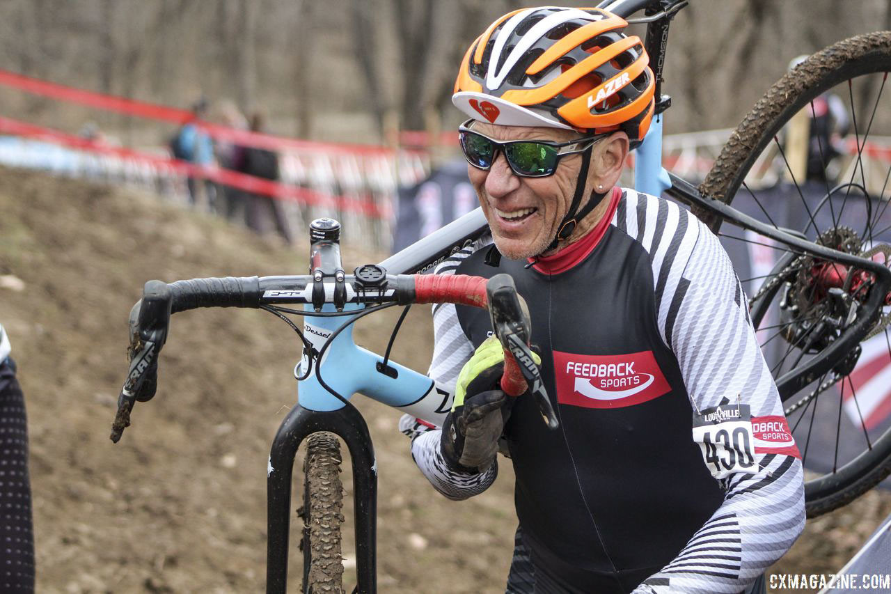Lee Waldman at the 2018 Louisville Cyclocross Masters Nationals. © Z. Schuster / Cyclocross Magazine