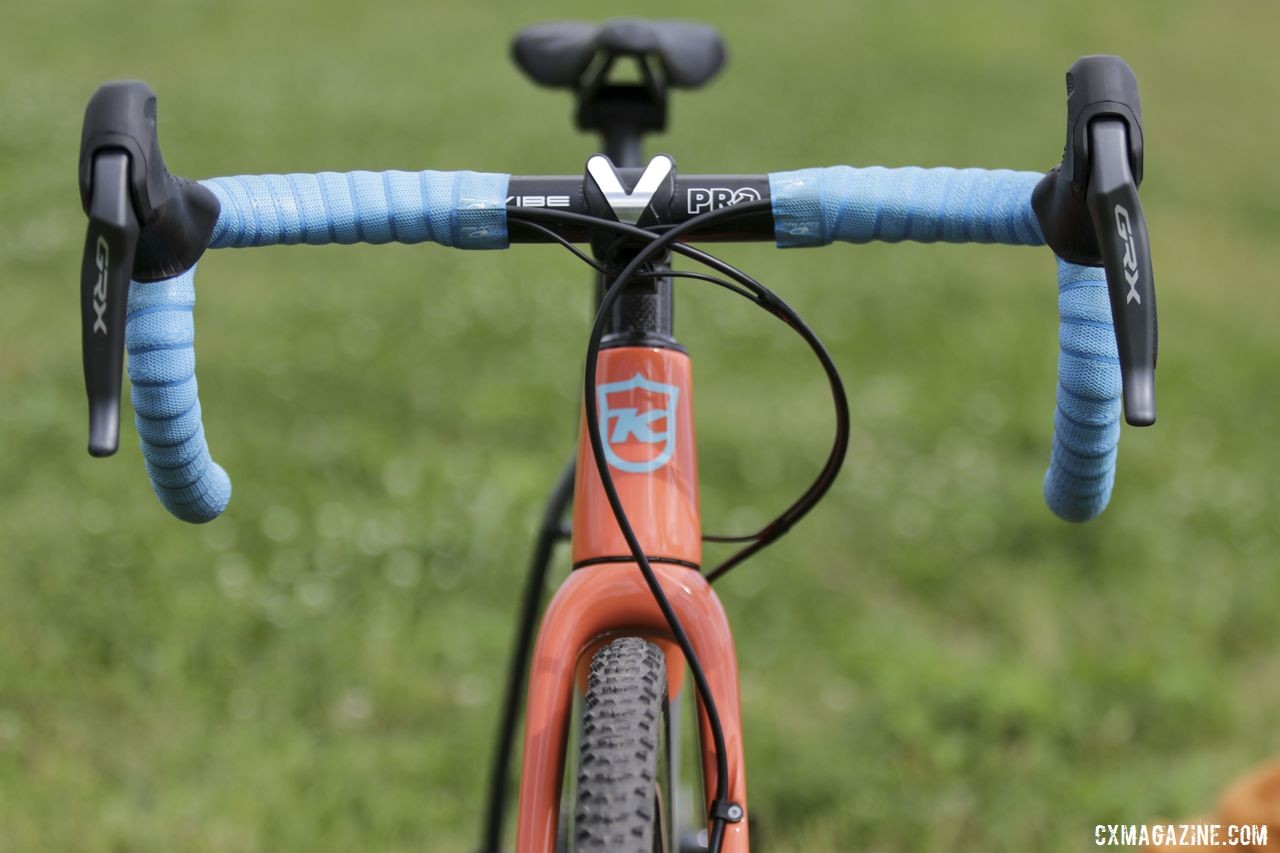 Fahringer is running Shimano GRX RX815 Di2 shift-brake levers this season. Rebecca Fahringer's Kona Super Jake Cyclocross Bike. © D. Mable / Cyclocross Magazine