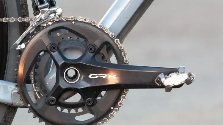Shimano's gravel-oriented GRX mechanical components offer wide range 2x gearing with a 48/31 chain ring combination. © A. Yee / Cyclocross Magazine