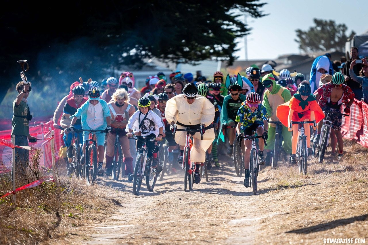 A less scary start to the costume race. 2019 Surf City CX. © Jeff Vander Stucken