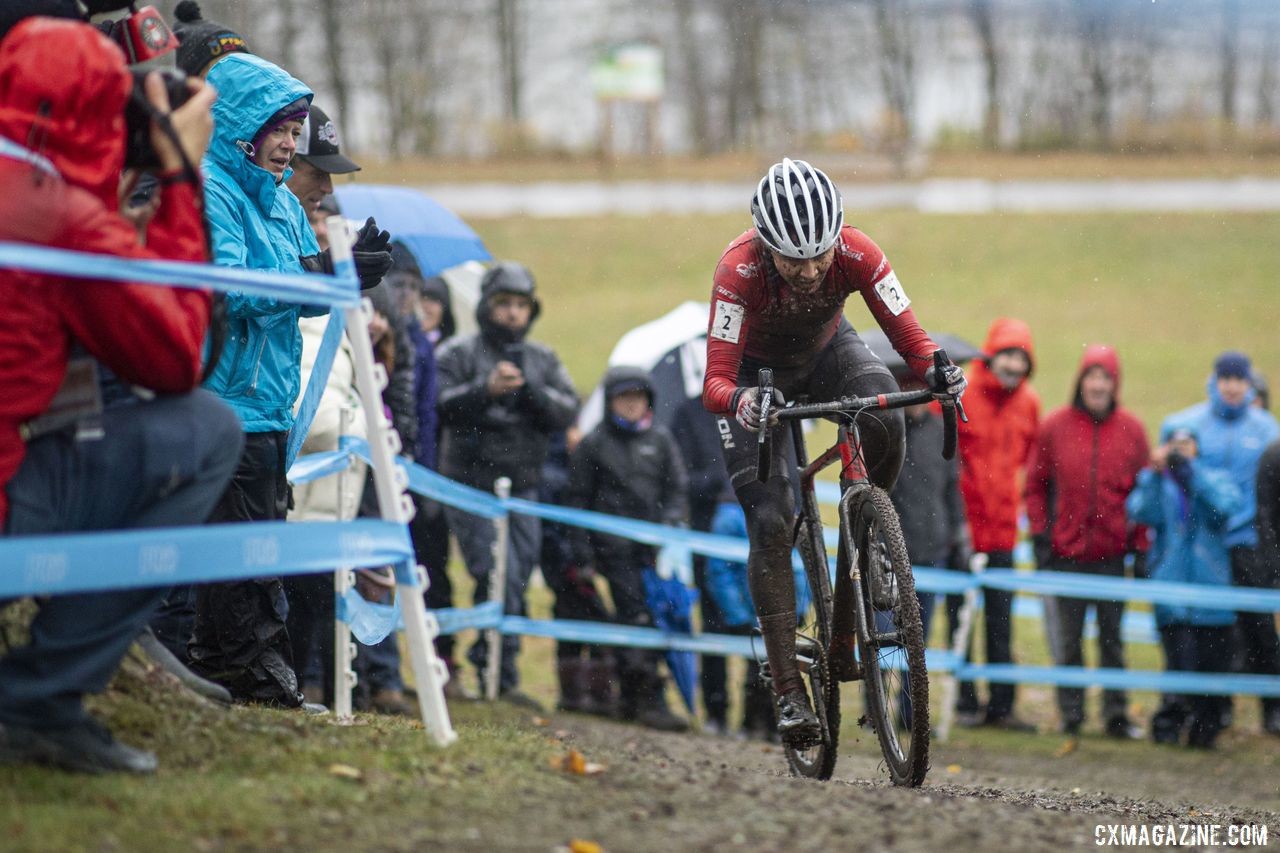 Jenn Jackson was aggressive early in Saturday's race. 2019 Shimano Canadian Cyclocross National Championships. © Nick Iwanyshyn