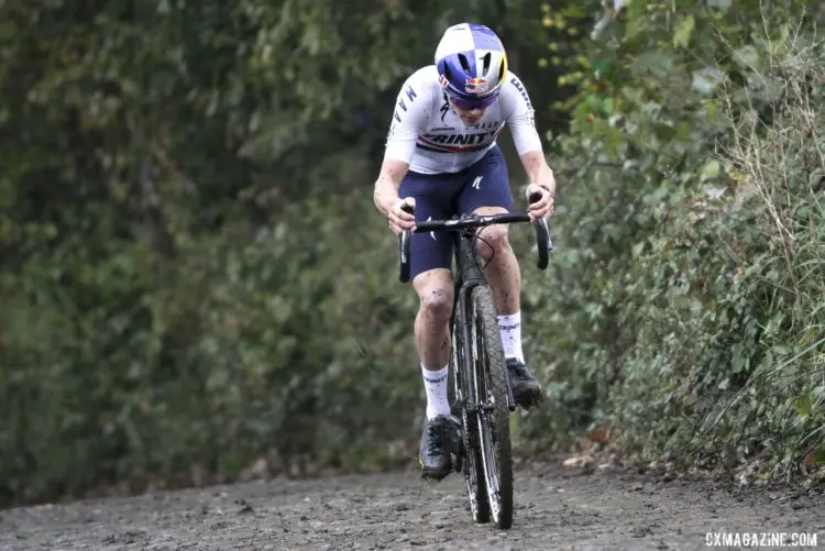 Tom Pidcock spent time chasing solo before catching up with Iserbyt. 2019 DVV Trofee Koppenbergcross. © B. Hazen / Cyclocross Magazine