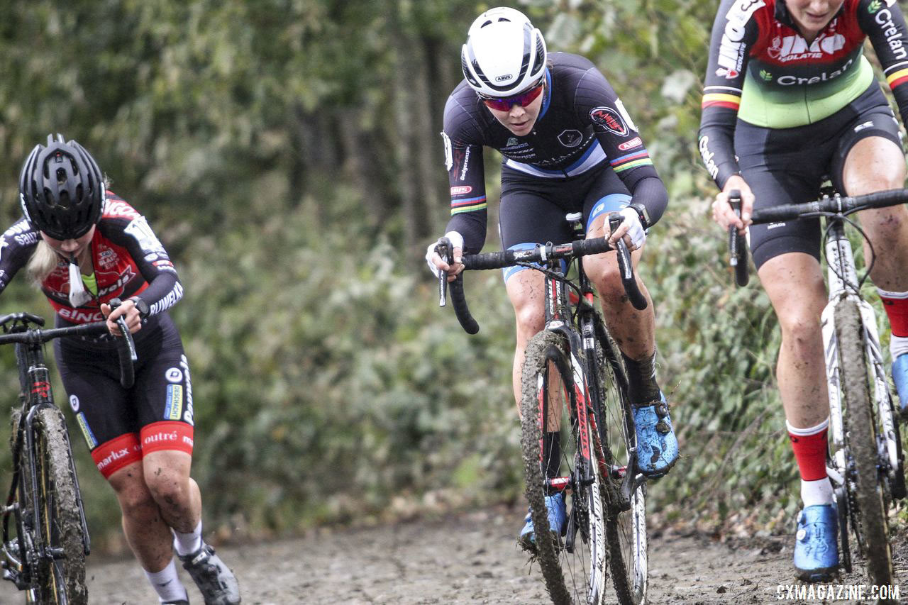 Former world champ Thalita De Jong returned to the Koppenberg and finished 17th. 2019 DVV Trofee Koppenbergcross. © B. Hazen / Cyclocross Magazine