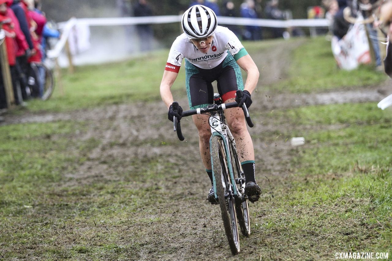 Kaitie Keough finished strong to take 5th. 2019 DVV Trofee Koppenbergcross. © B. Hazen / Cyclocross Magazine