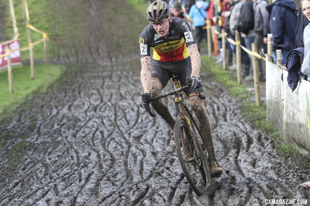 Toon Aerts came away with the bronze Sunday. 2019 Superprestige Ruddervoorde. © B. Hazen / Cyclocross Magazine