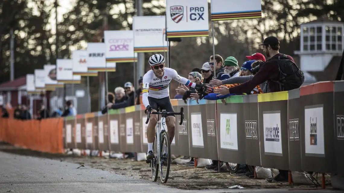 Curtis White celebrates his 7th UCI win of the season. 2019 Really Rad Festival of Cyclocross Day 2. © Angelica Dixon