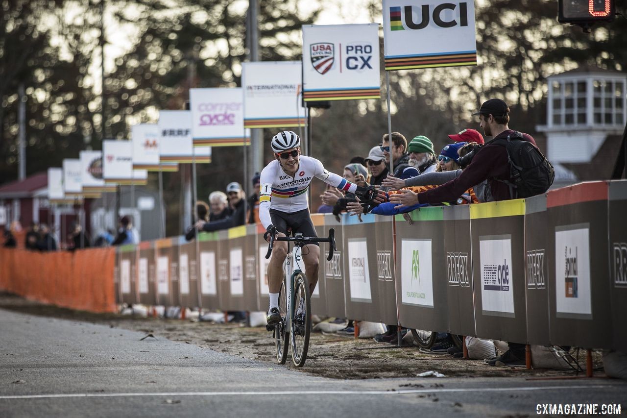 Curtis White celebrates his 7th UCI win of the season. 2019 Really Rad Festival of Cyclocross Day 2. © Angelica Dixon