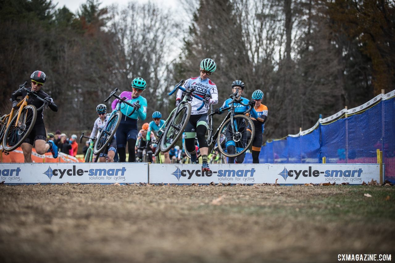 Caroline Nolan helped lead the way early in the race. 2019 Northampton International Day 2. © Angelica Dixon