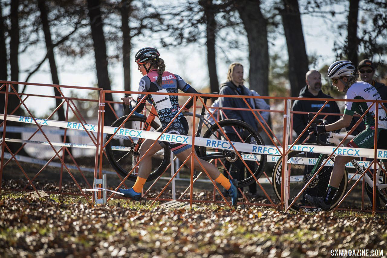 Becca Fahringer helped animate the front of the Elite Women's race. 2019 Really Rad Festival of Cyclocross Day 1. © Angelica Dixon