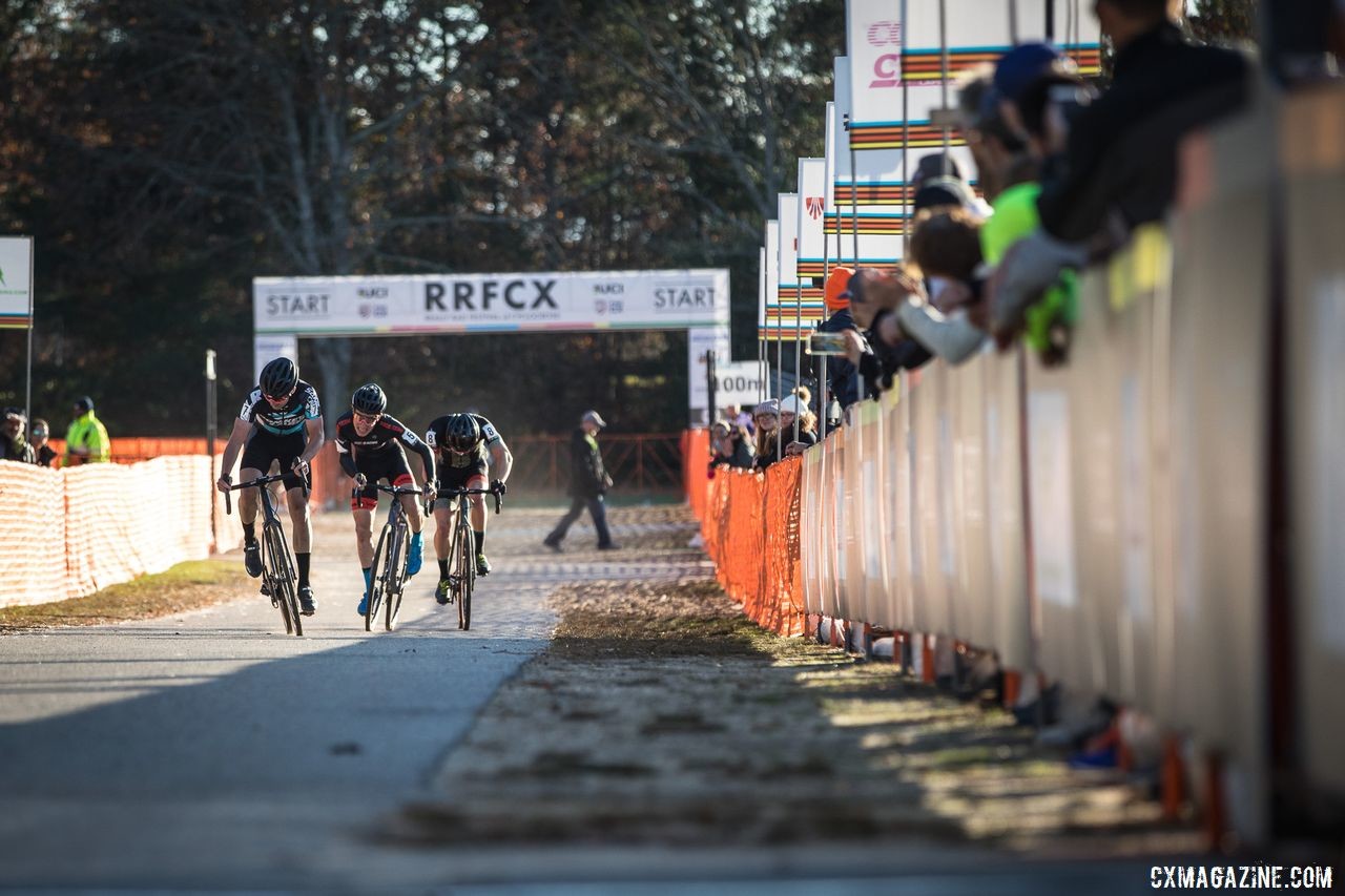 Ortenblad beat out a group to take second on Day 1 of the 2019 Really Rad Festival of Cyclocross. © Angelica Dixon