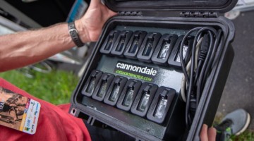 Stu Thorne's team designed a charging case for the team's batteries. © A. Yee / Cyclocross Magazine