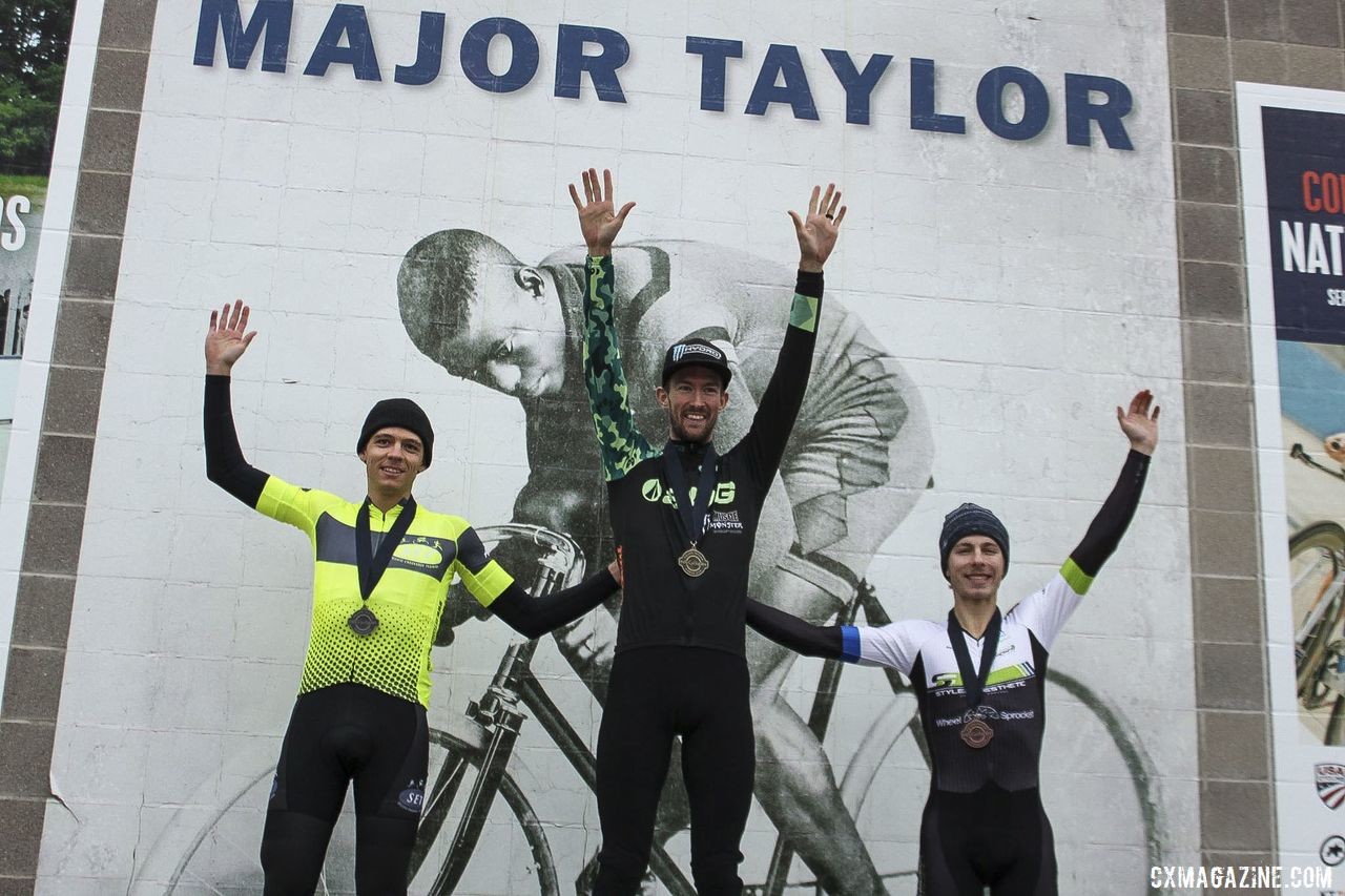 2019 Elite Men's Major Taylor Cross Cup Day 2 podium. © B. Grant / Cyclocross Magazine