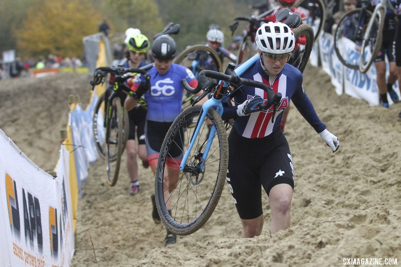 Six young U.S. Junior and U23 women got to race at World Cup Koksijde. © B. Hazen / Cyclocross Magazine