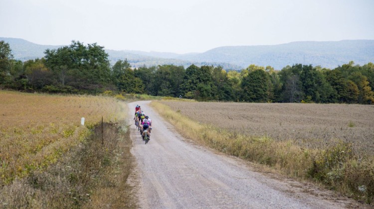 Riders roll along at THe Quick & The Dead Gravel Grinder.