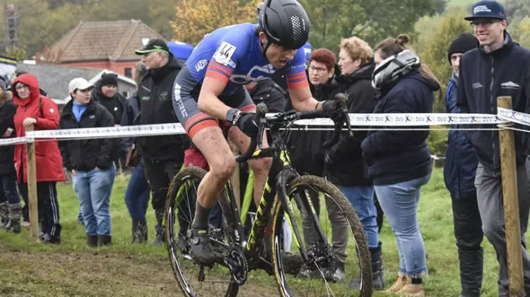 Corey Coogan Cisek had to rally after an unfortunate start to the Koppenbergcross. © Philippe Stevens