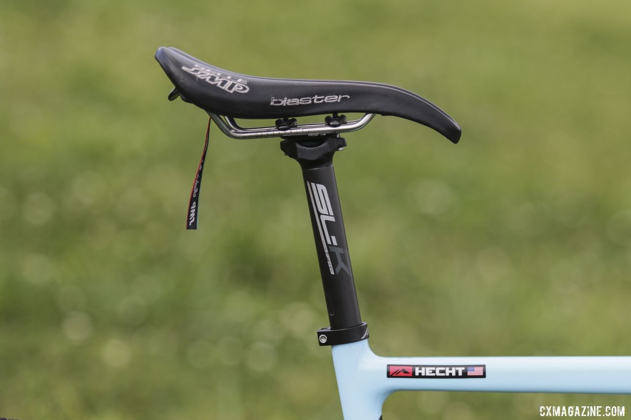 Hecht's Selle SMP saddle was held by an FSA SL-K seatpost. Gage Hecht's 2019 Donnelly C//C Cyclocross Bike. © Z. Schuster / Cyclocross Magazine