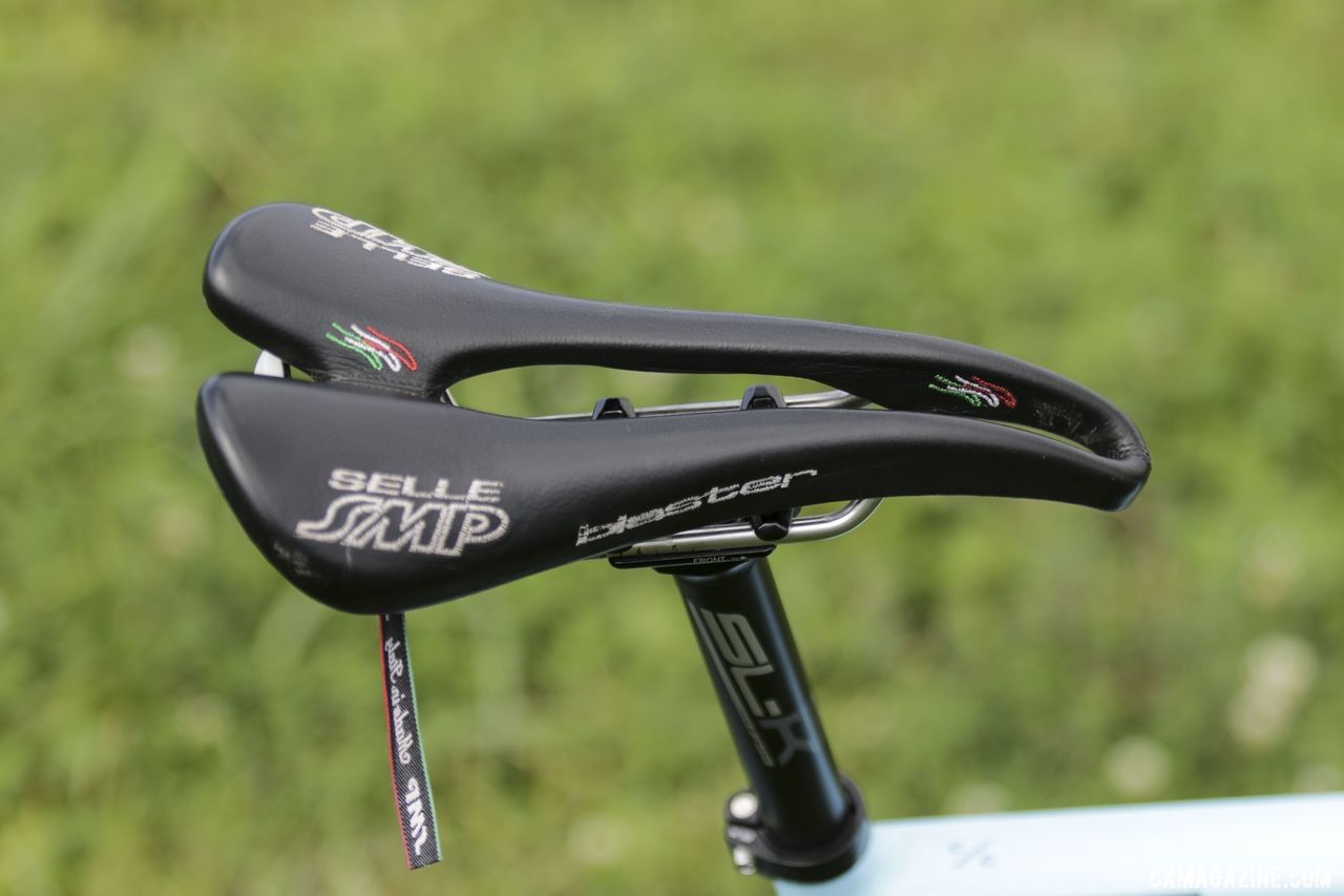 Hecht ran a Selle SMP Blaster saddle that features a pronounced split design. Gage Hecht's 2019 Donnelly C//C Cyclocross Bike. © Z. Schuster / Cyclocross Magazine