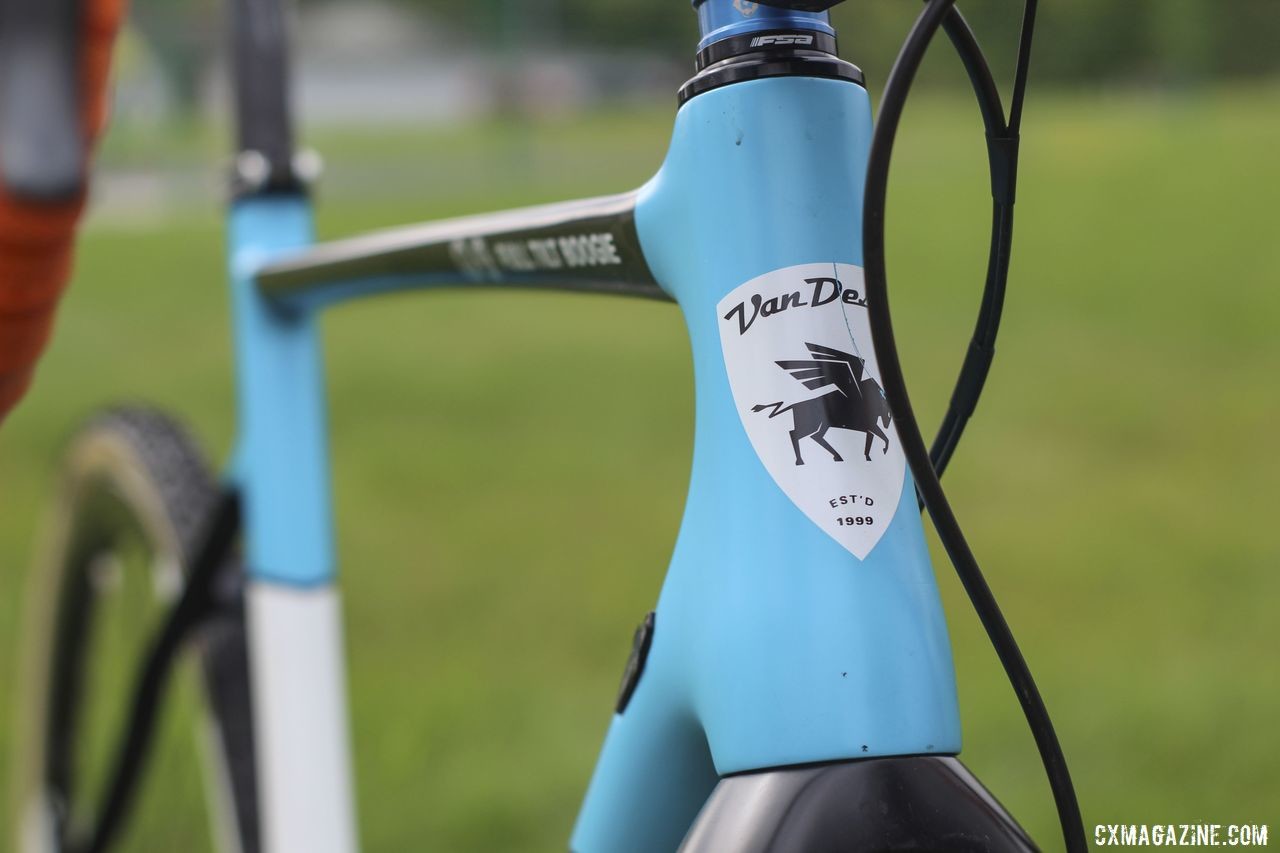 The 2020 Full Tilt Boogie has a light blue colorway. Sunny Gilbert's 2019/20 Van Dessel Full Tilt Boogie. © Z. Schuster / Cyclocross Magazine