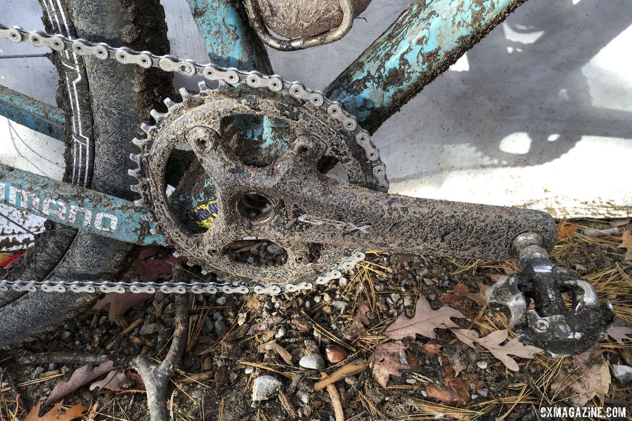 Kabush went 1x for Iceman this year, running a GRX 810-1 crankset with a 42t chain ring in the front. Geoff Kabush's 2019 Iceman Cometh OPEN WI.DE. © B. Grant / Cyclocross Magazine