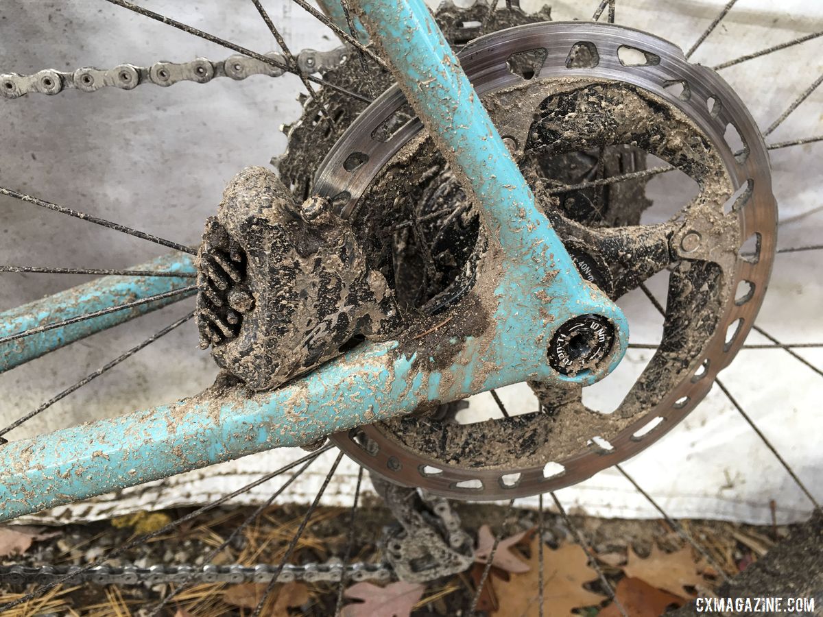 The new GRX family of components includes RX810 hydraulic disc calipers. Geoff Kabush's 2019 Iceman Cometh OPEN WI.DE. © B. Grant / Cyclocross Magazine