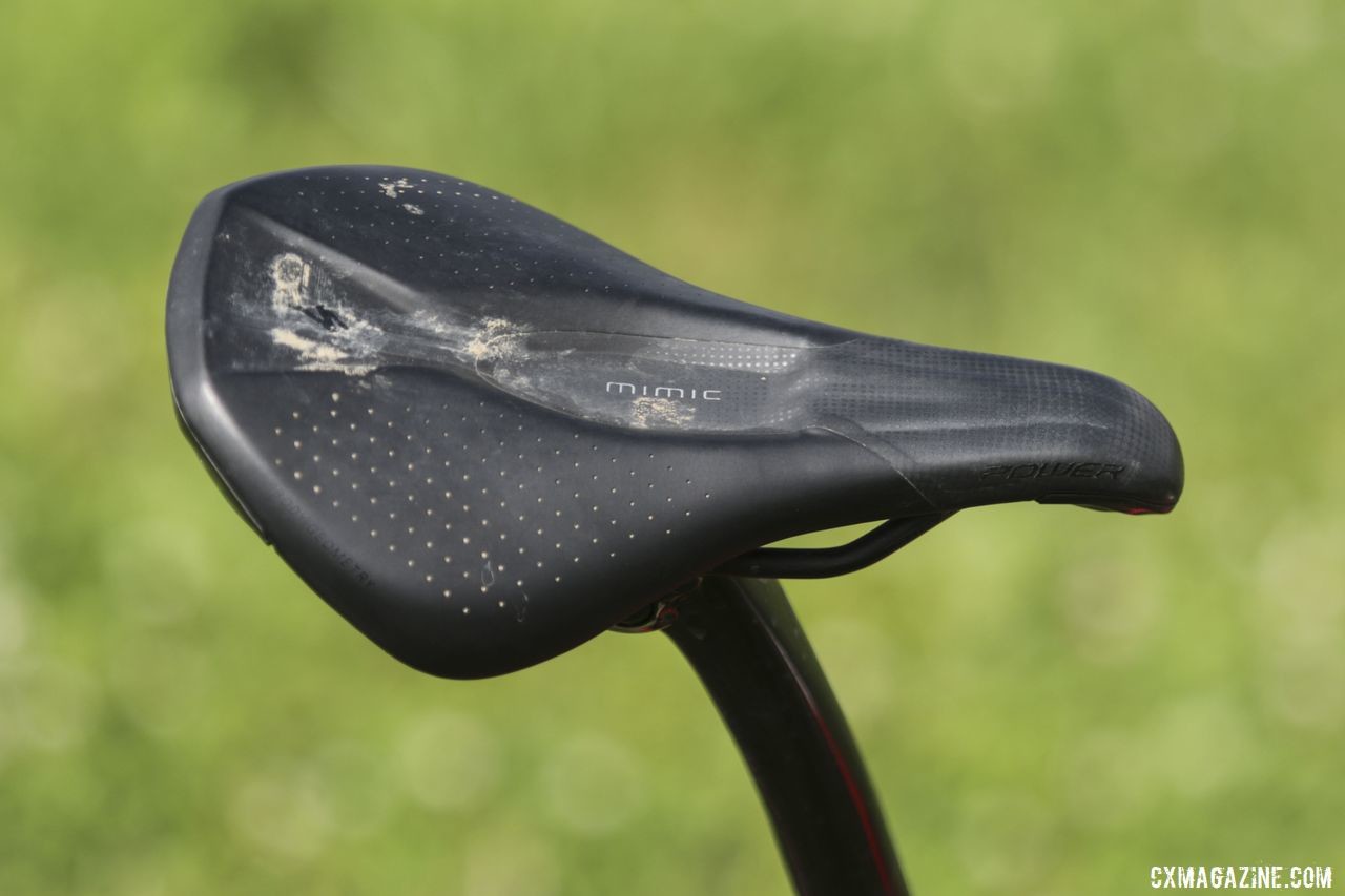 Larkin said she really likes the Specialized Power saddle with Mimic tech. Maria Larkin's Colnago Prestige Cyclocross Bike. © D. Mable / Cyclocross Magazine
