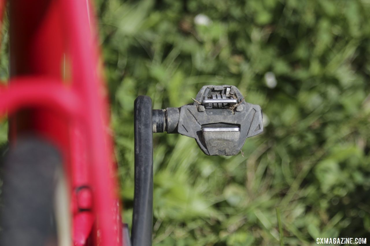 Larkin runs an older gen Time Atac XC 2 pedal. Maria Larkin's Colnago Prestige Cyclocross Bike. © D. Mable / Cyclocross Magazine