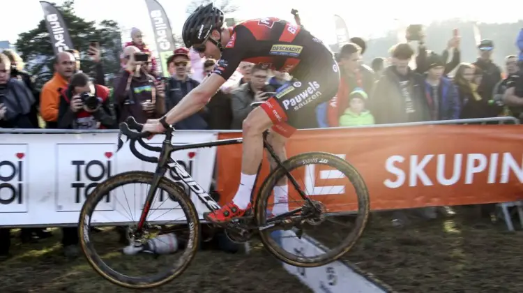 Michael Vanthourenhout had a strong race, finishing fourth. 2019 World Cup Tabor, Czech Republic. © B. Hazen / Cyclocross Magazine