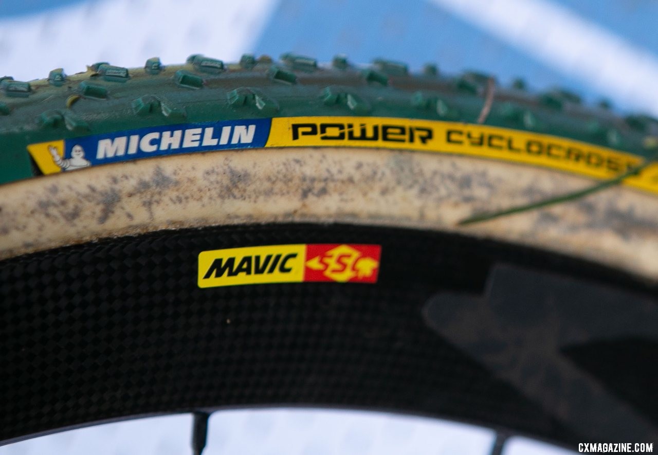 The latest Michelin Power Cyclocross Mud tubular tire as seen in Iowa City. © Cyclocross Magazine