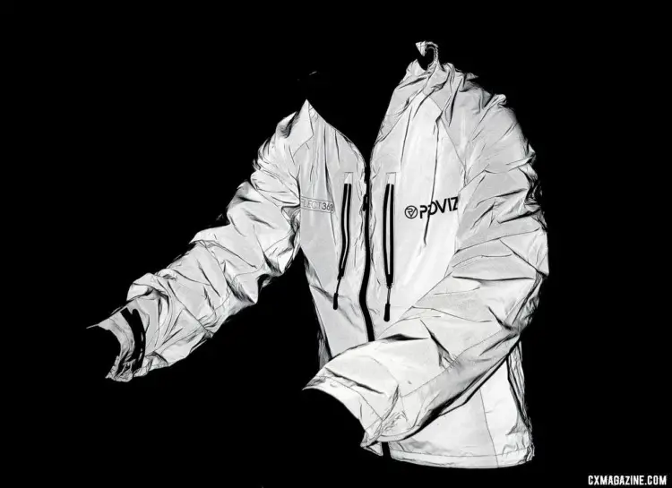 The Proviz Reflect360 Cycling Jacket adds more visibility than Illuminite or Sugoi Zap garments we've tested in the past. © A. Yee / Cyclocross Magazine