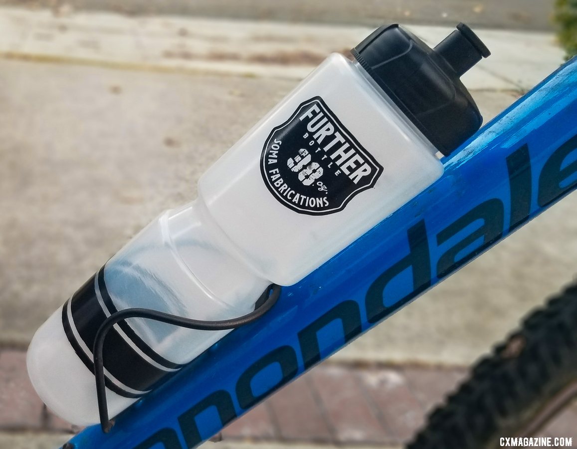 The Soma Fab 38 oz. Further Bottle carries 46% more than a standard "big" bottle. © Cyclocross Magazine