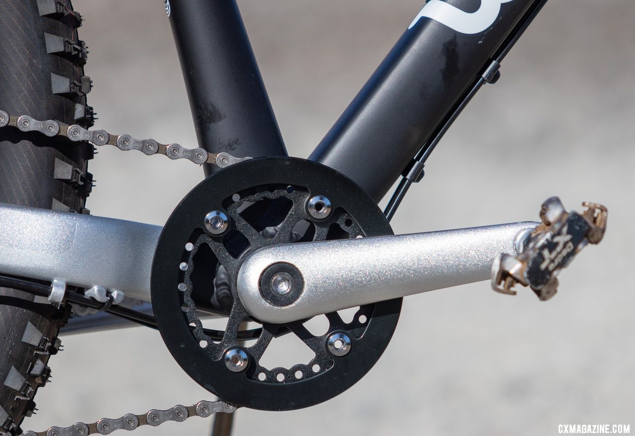 The Woom Off 5 24" bike offers short, 130mm 1x cranks. © A. Yee / Cyclocross Magazine