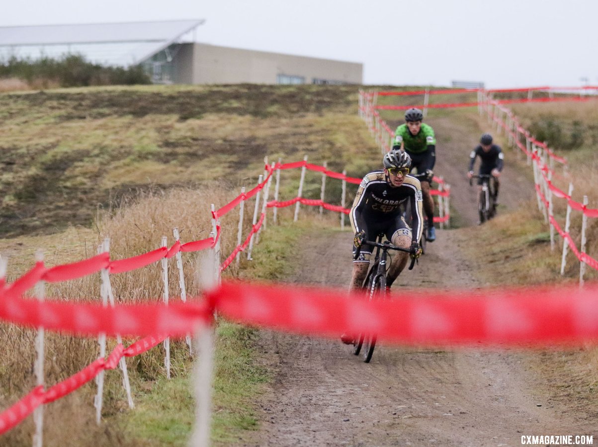 Jack Tanner leads the chase group as they head into the second half of the course. Collegiate Club Men. 2019 Cyclocross National Championships, Lakewood, WA. © D. Mable / Cyclocross Magazine