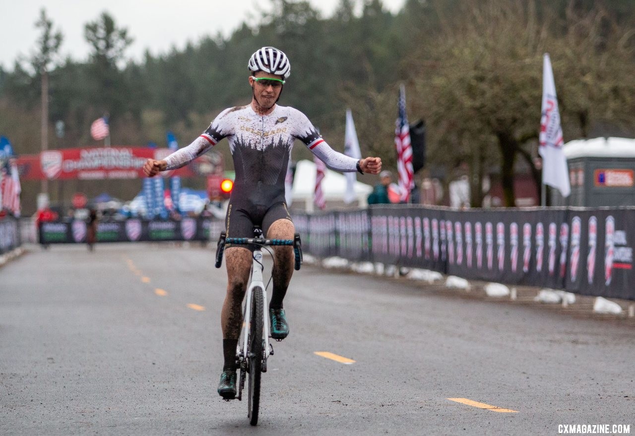 Brunner won the Collegiate Club race in Lakewood. Collegiate Club Men. 2019 Cyclocross National Championships, Lakewood, WA. © A. Yee / Cyclocross Magazine